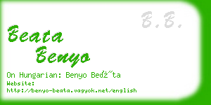 beata benyo business card